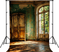 Vintage Rustic Window Room Photography Backdrop with Sunlight Effect | Aesthetic Studio Background