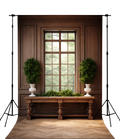Classic Victorian Library Window Photography Backdrop