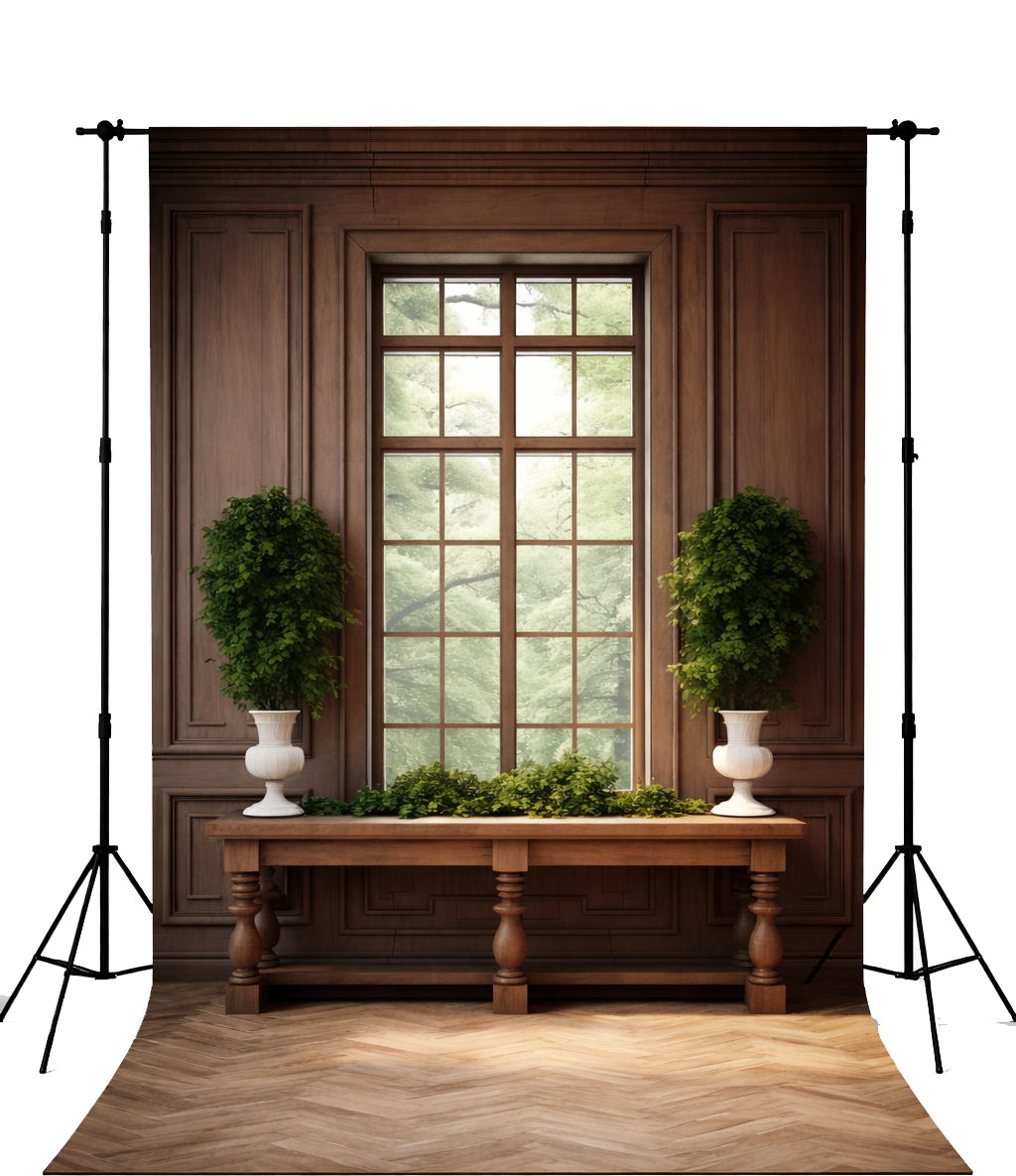 Classic Victorian Library Window Photography Backdrop