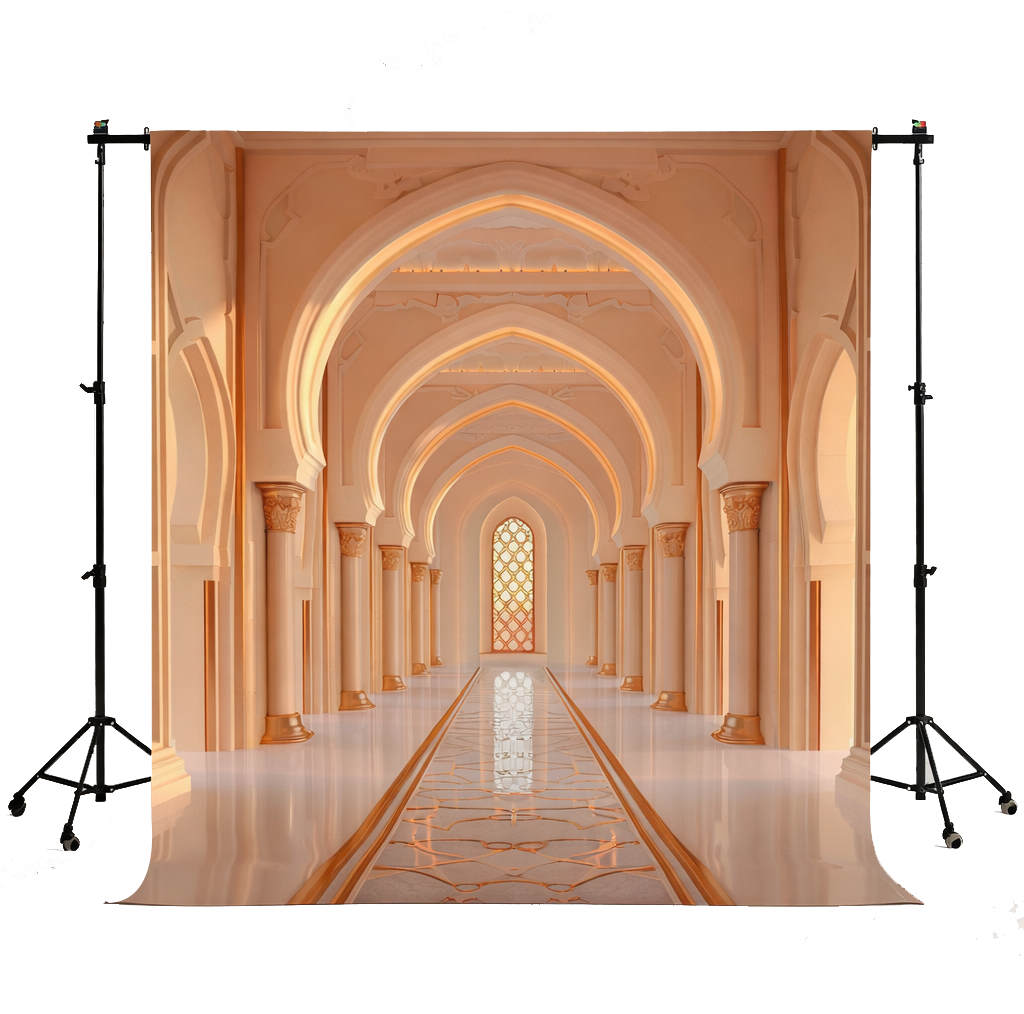 Golden Desert Oasis Palace Backdrop