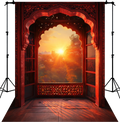 Exotic Golden Hour Palace Window Backdrop