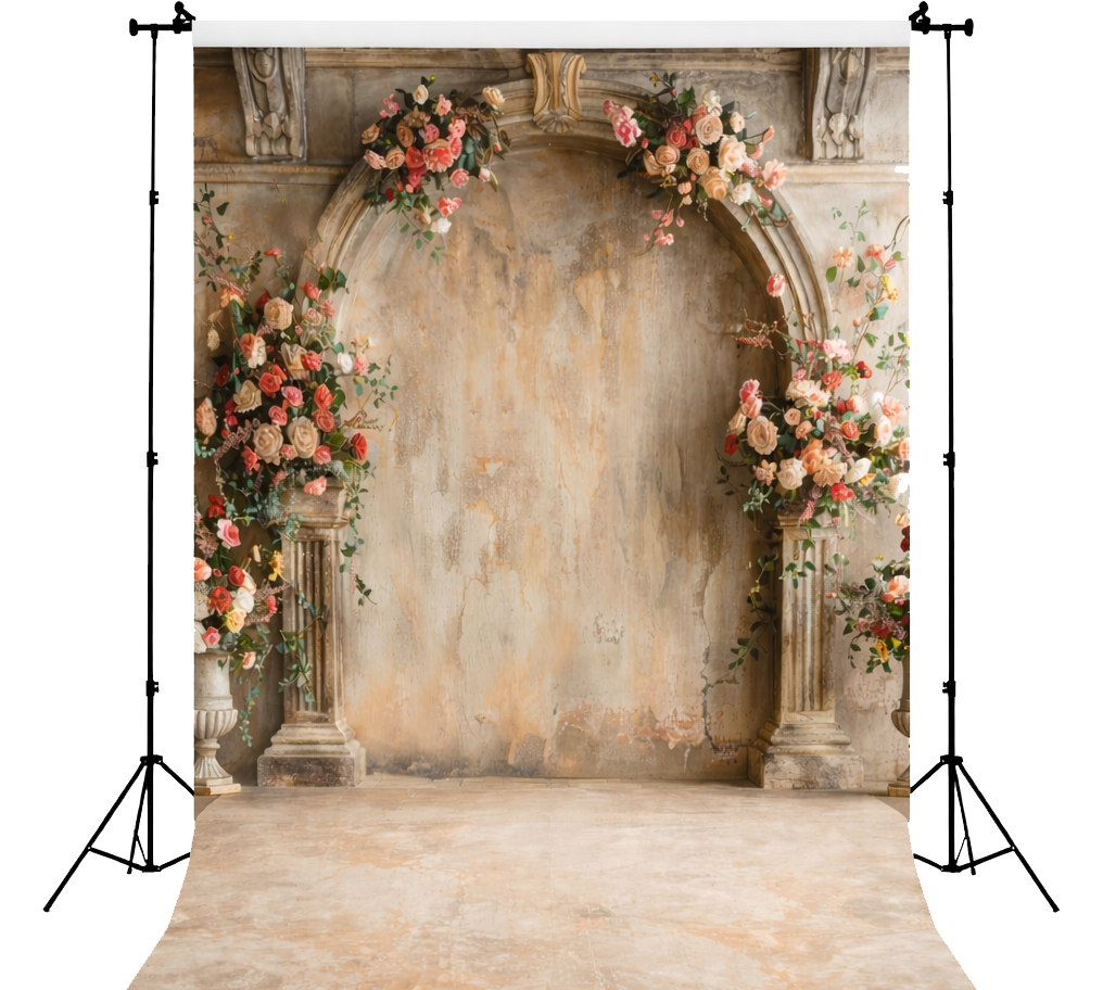 Vintage Floral Arch Photography Backdrop