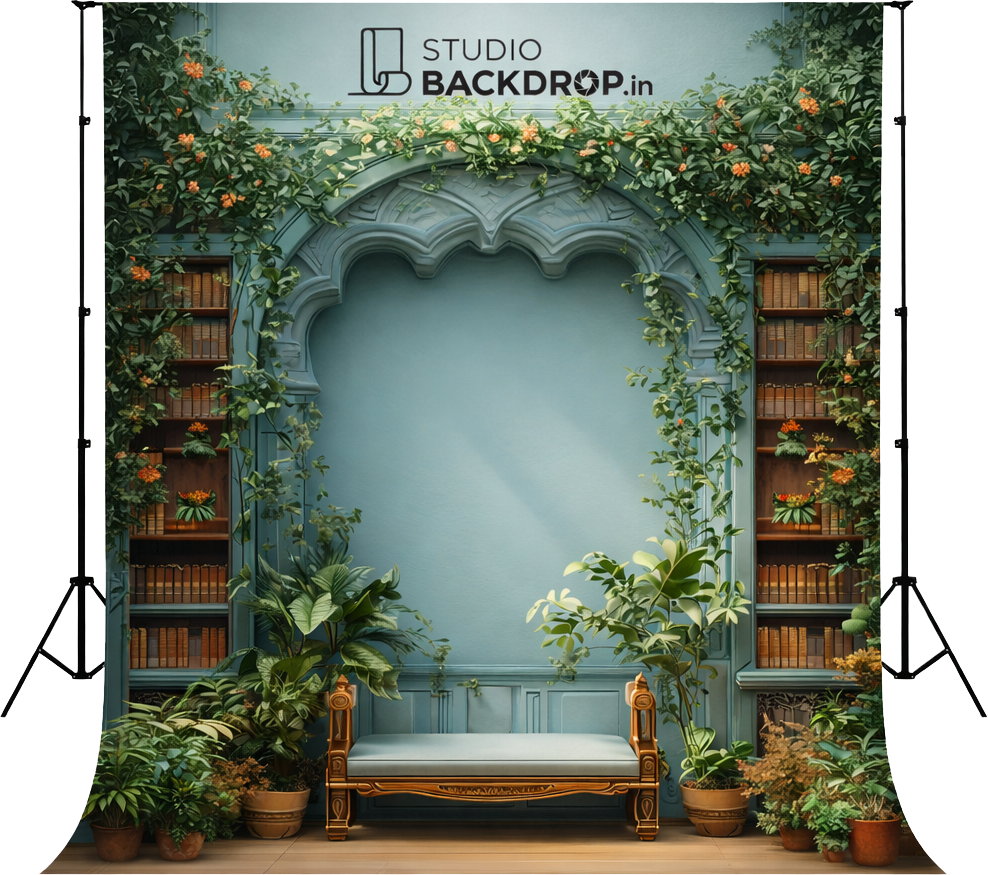 Vintage Botanical Arch Library Backdrop – StudioBackdrop