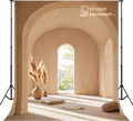Beige Minimal Arch Window Photography Backdrop