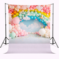 Rainbow Balloon Cloud Frame Backdrop