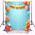 Cartoon Birthday Banner Backdrop