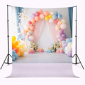 Pastel Curtain Balloon Arch Backdrop