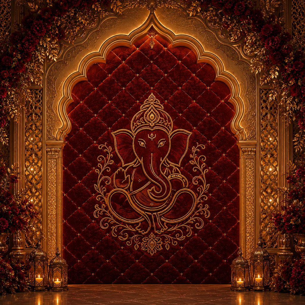 Royal Ganesh Festival Photography Backdrop
