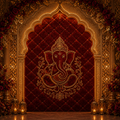 Royal Ganesh Festival Photography Backdrop