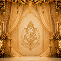 Divine Ivory Ganesh Festival Photography Backdrop