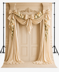Luxury Champagne Gold Wedding Floral Arch Photography Backdrop