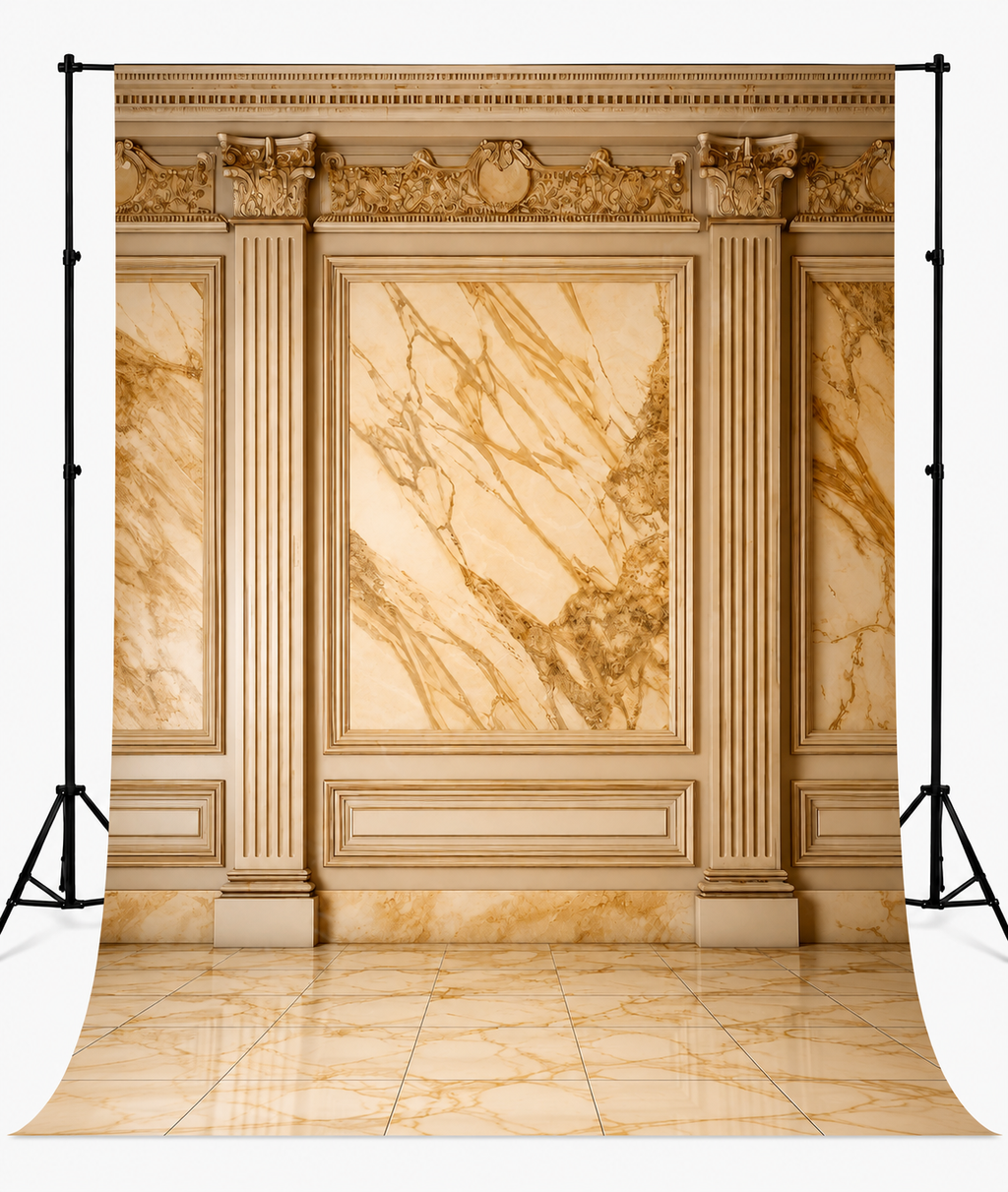 Luxury Golden Marble Palace Wall Photography Backdrop