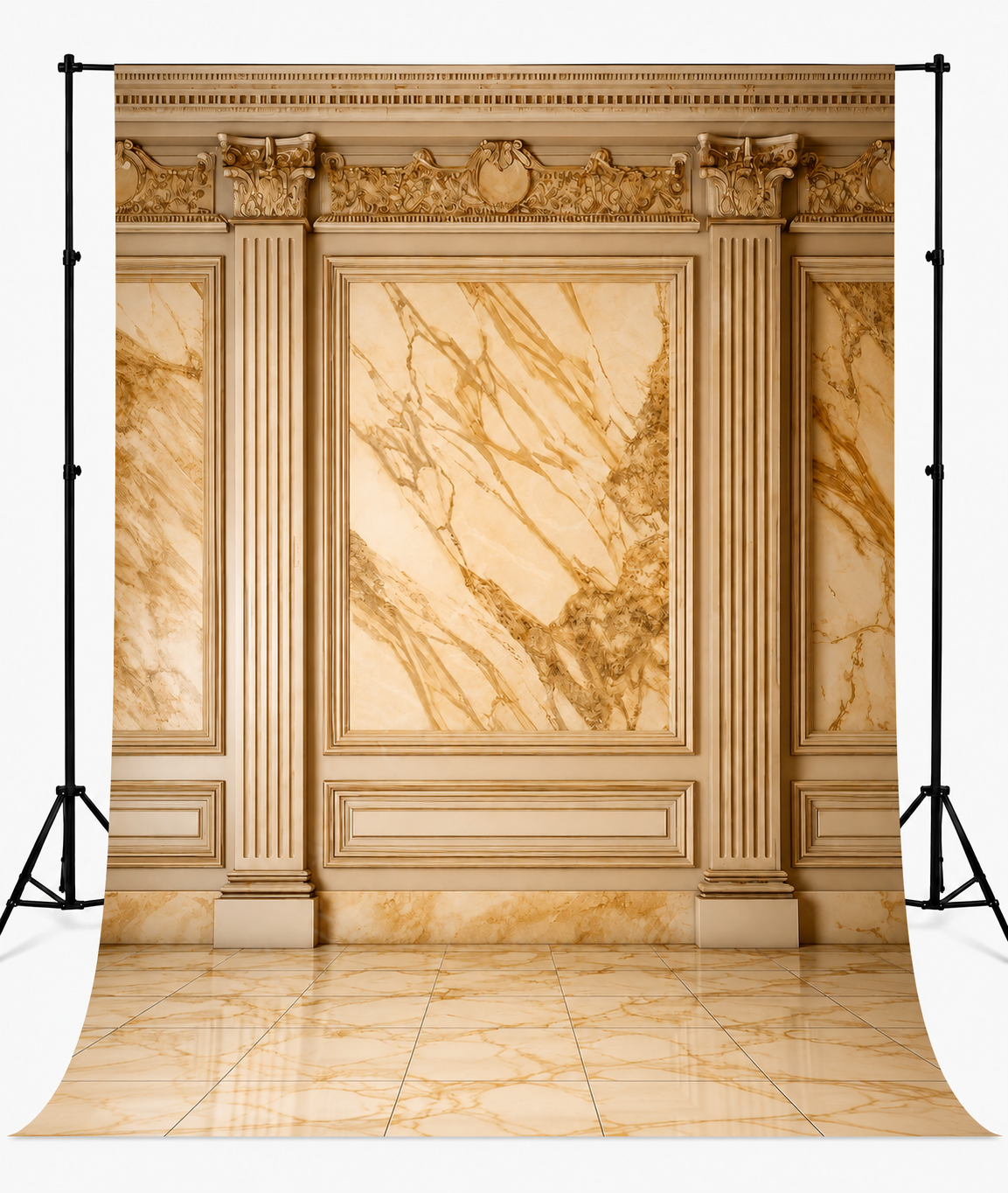 Luxury Golden Marble Palace Wall Photography Backdrop