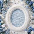 Luxury Blue Teddy Fur Nest Newborn Baby Photography Backdrop