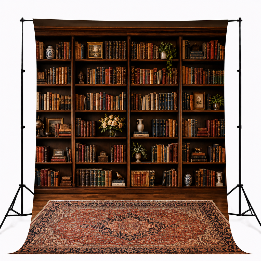 Vintage Library Study Backdrop
