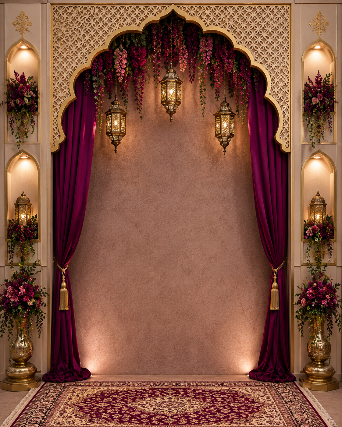 Royal Magenta Mughal Elegance Backdrop