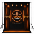 Neon Podcast Studio Backdrop
