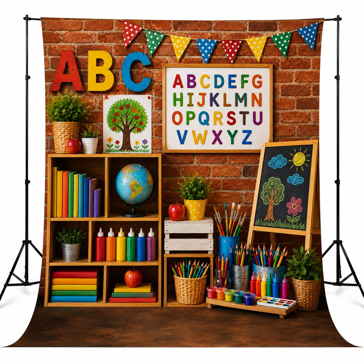 Colorful Classroom Learning Corner Photography Backdrop