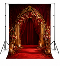 Royal Crimson Rose Archway Backdrop