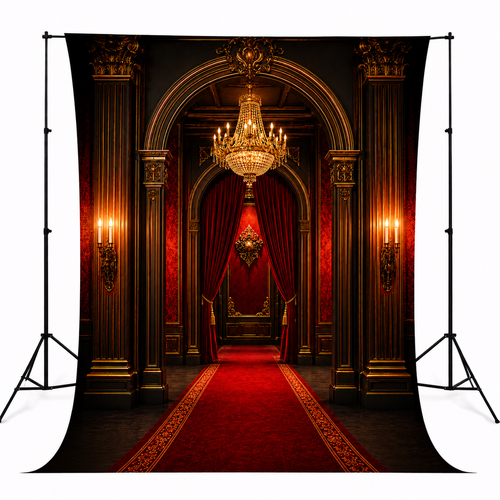 Royal Crimson Palace Entrance Backdrop