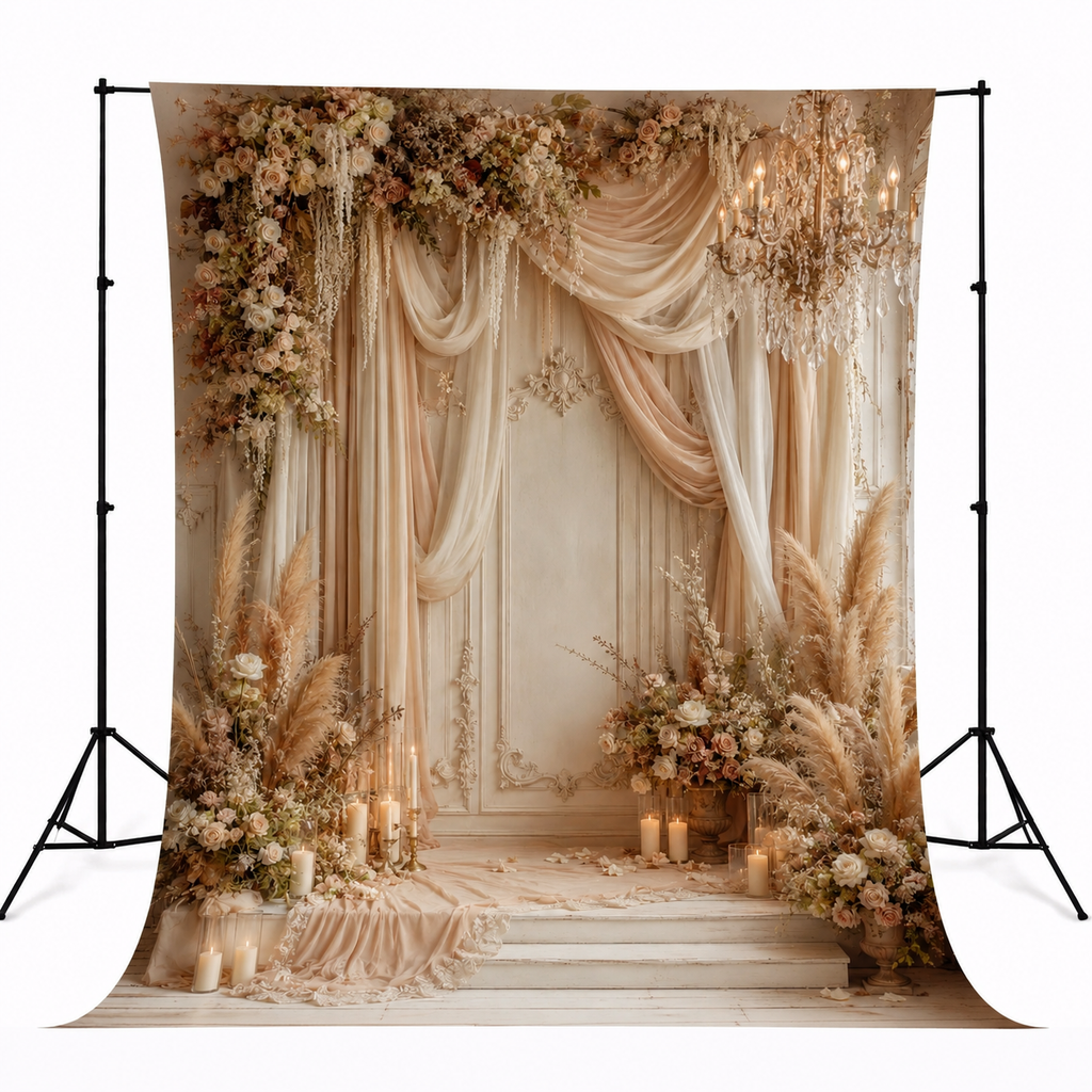 Elegant Floral Draped Backdrop