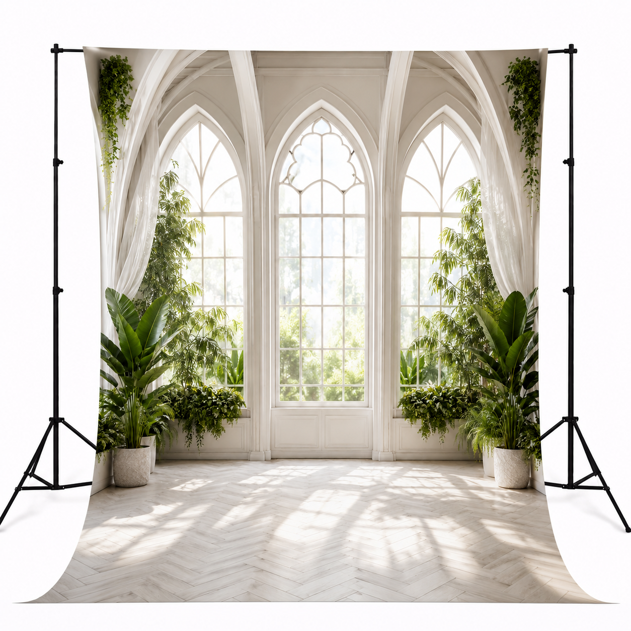 White Gothic Garden Window Backdrop