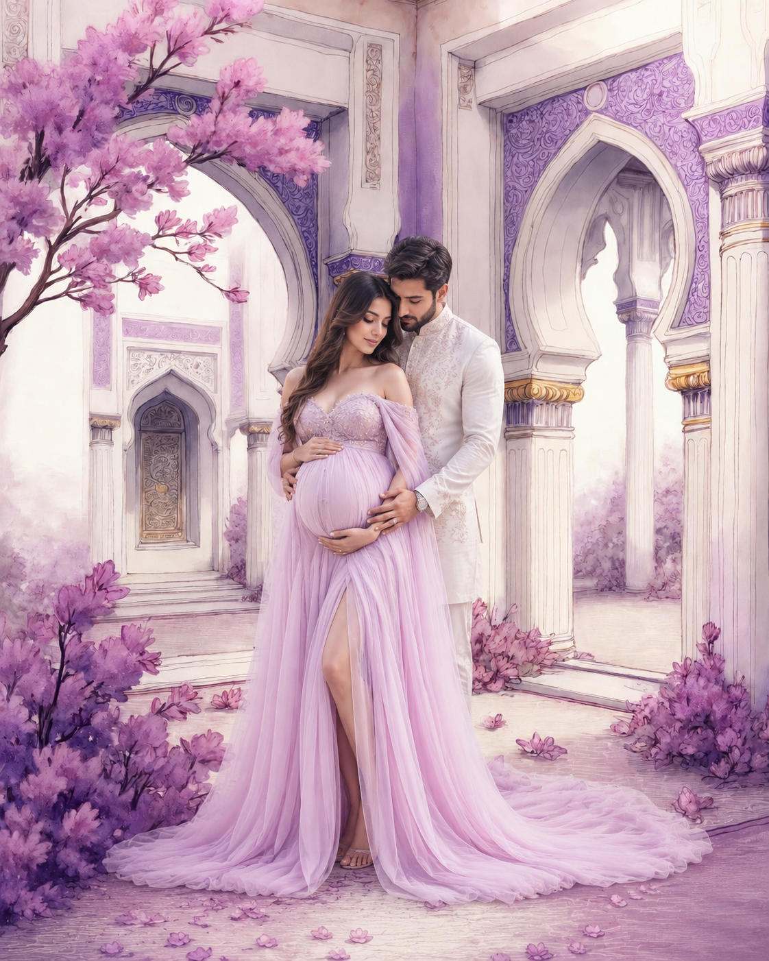 Lavender Royal Archway Maternity Backdrop
