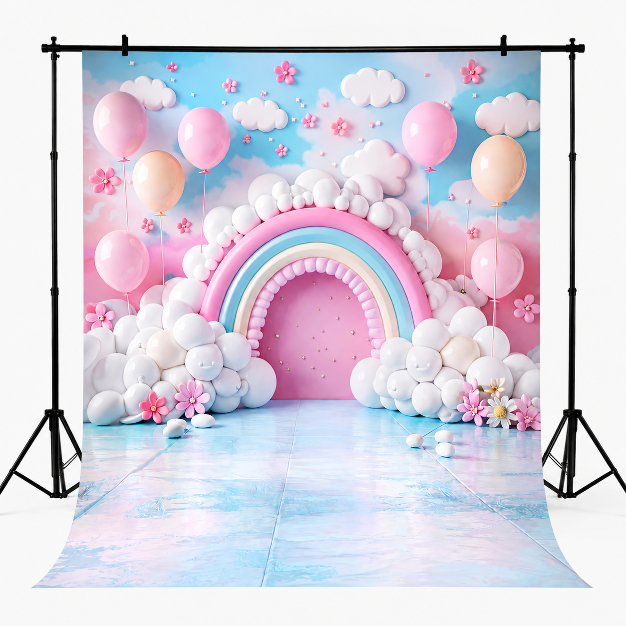 Dreamy Pastel Rainbow Kids Photography Backdrop