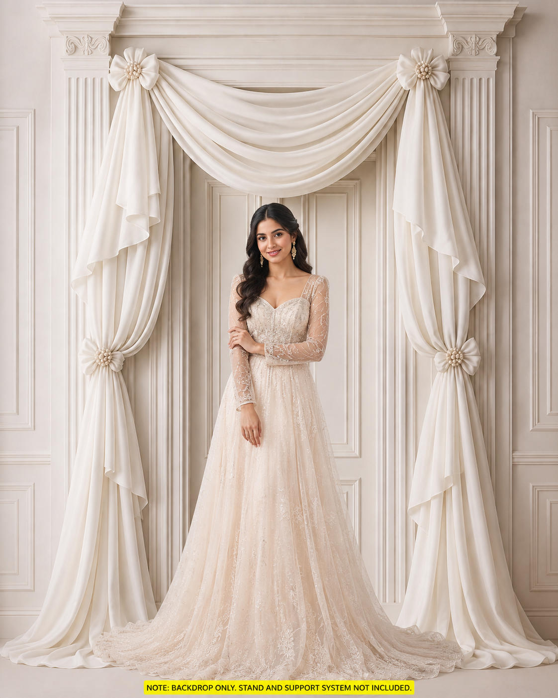 Royal Ivory Draped Archway Photography Backdrop