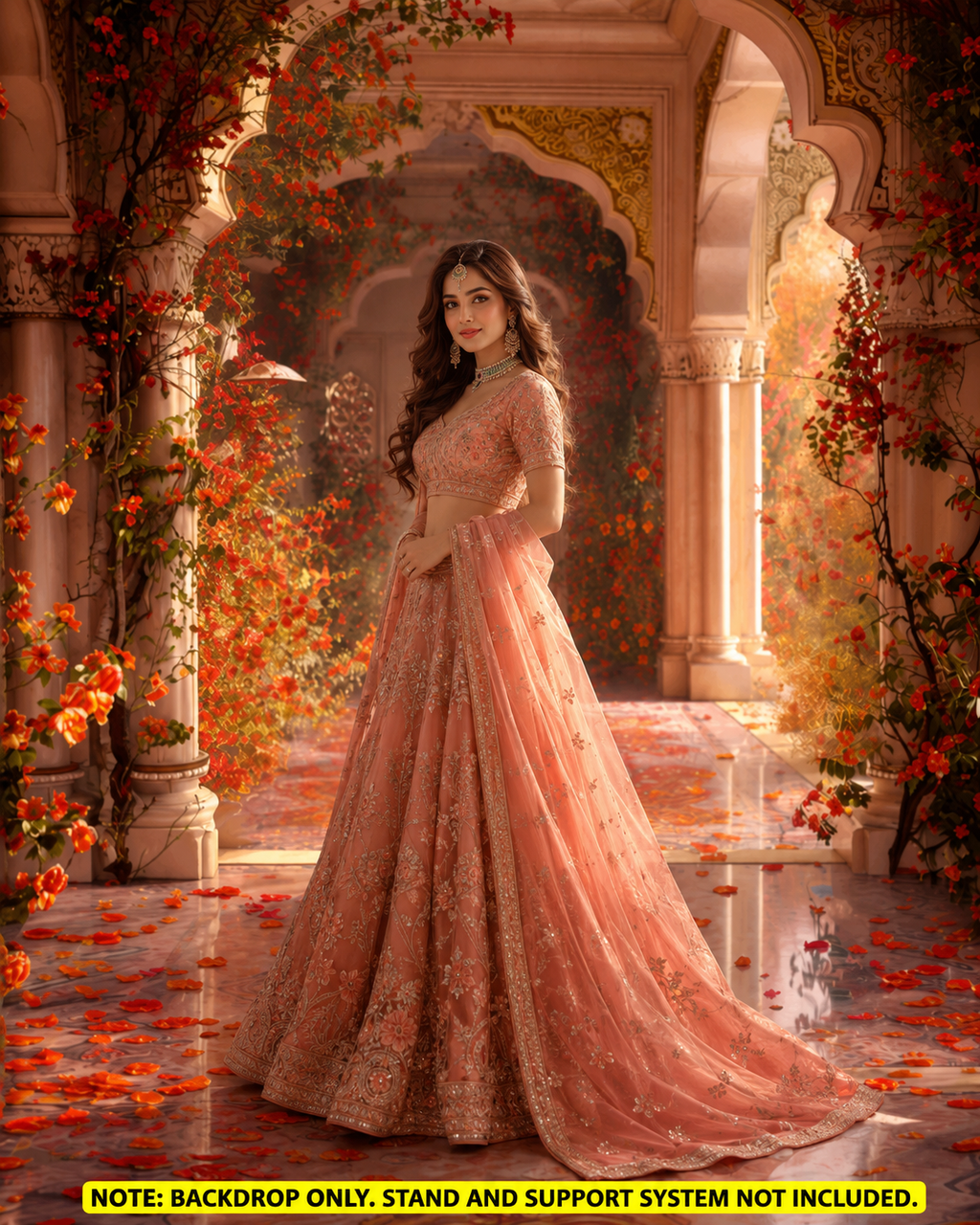 Royal Mughal Floral Corridor Backdrop