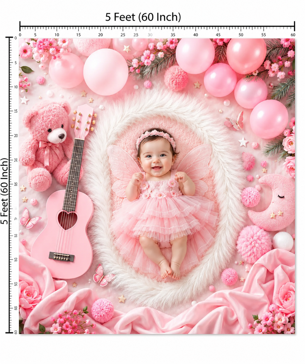 Pink Floral Newborn Baby Photography Backdrop