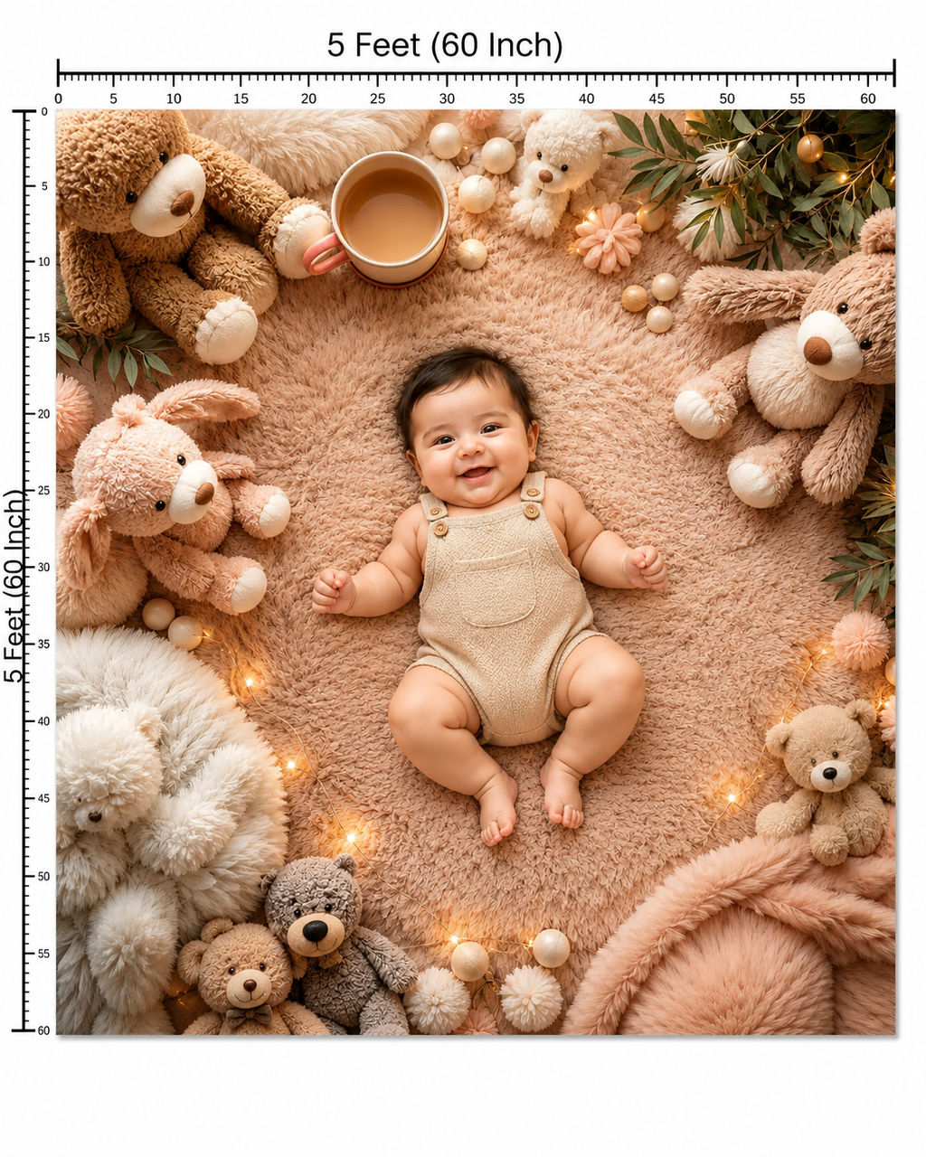 Luxury Teddy Bear Newborn Baby Photography Backdrop