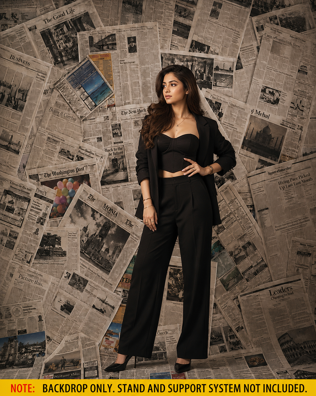 Vintage Newspaper Collage Photography Backdrop
