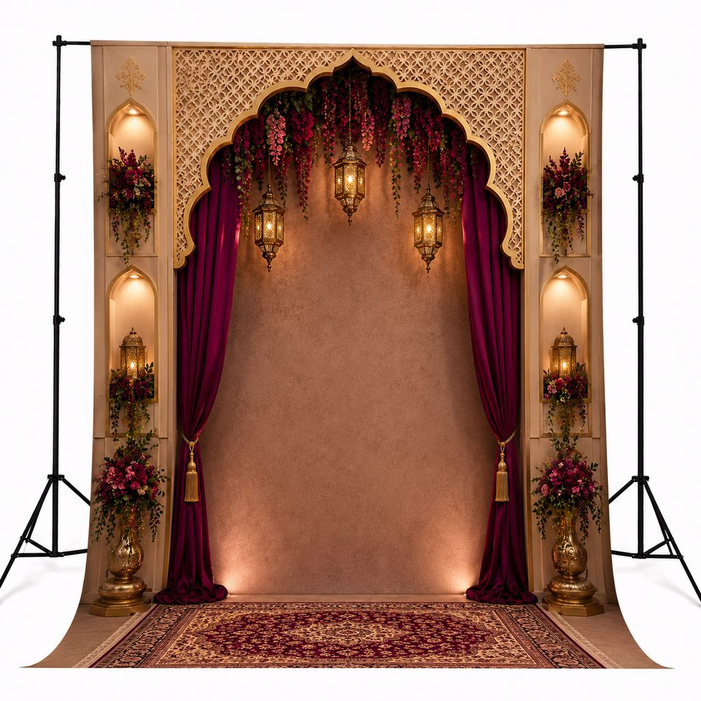 Royal Magenta Mughal Elegance Backdrop