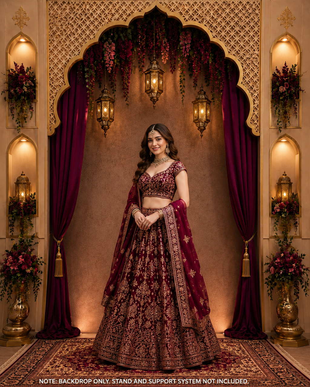 Royal Magenta Mughal Elegance Backdrop
