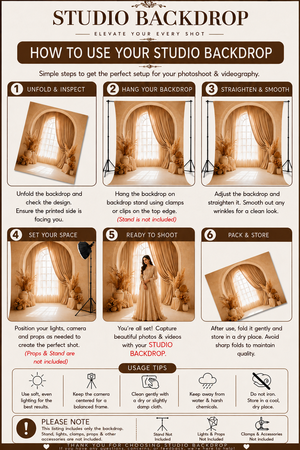 Ivory Royal Arch Window Floral Backdrop
