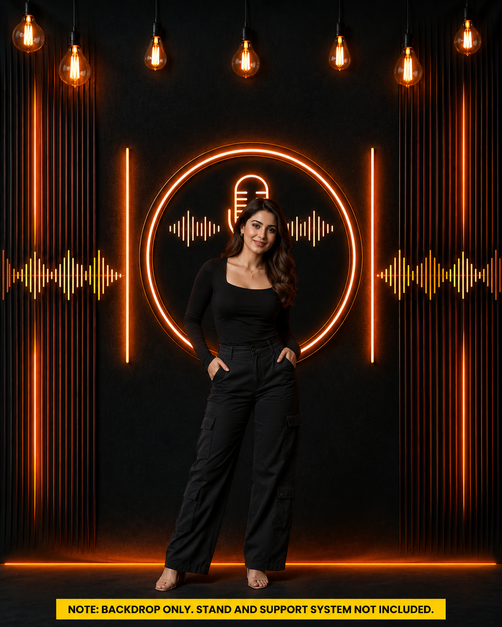 Neon Podcast Studio Backdrop