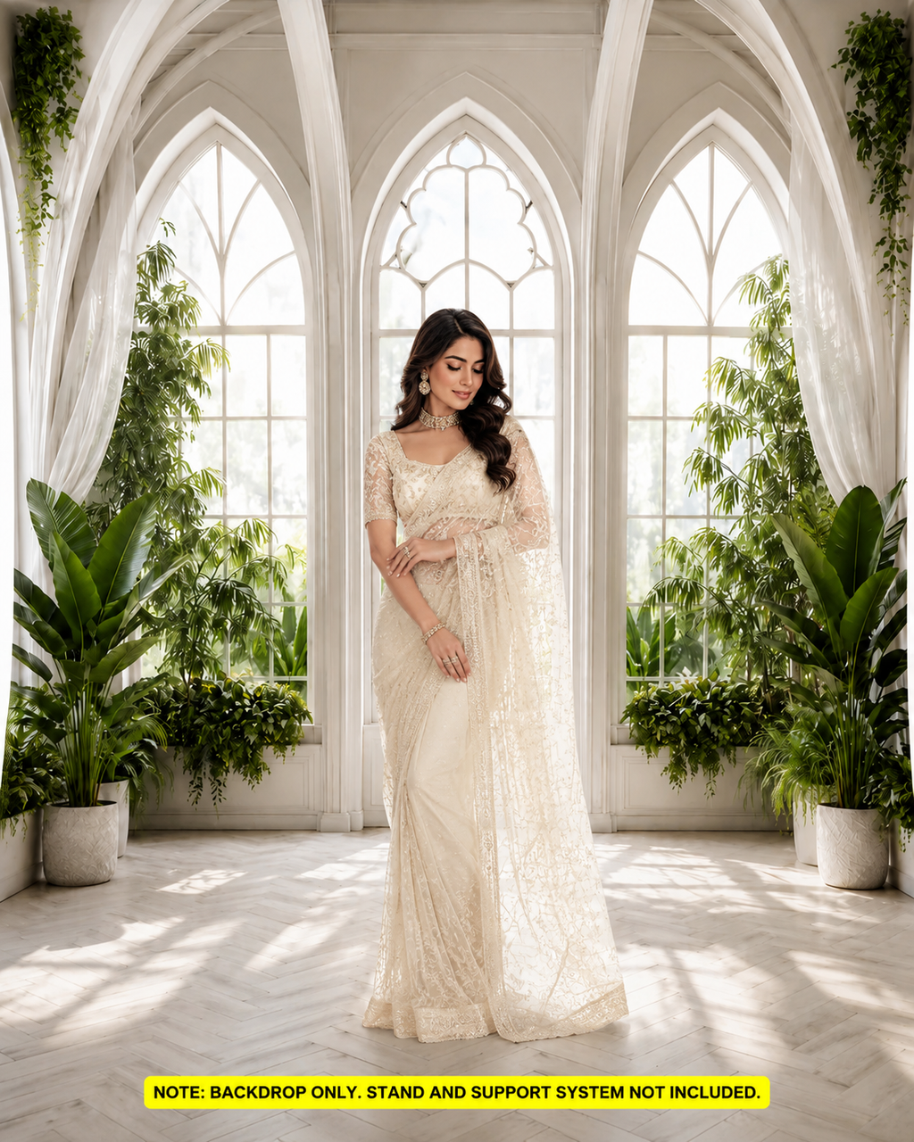 White Gothic Garden Window Backdrop