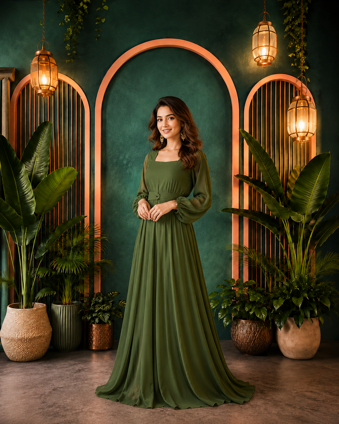 Emerald Arch Luxe Garden Backdrop