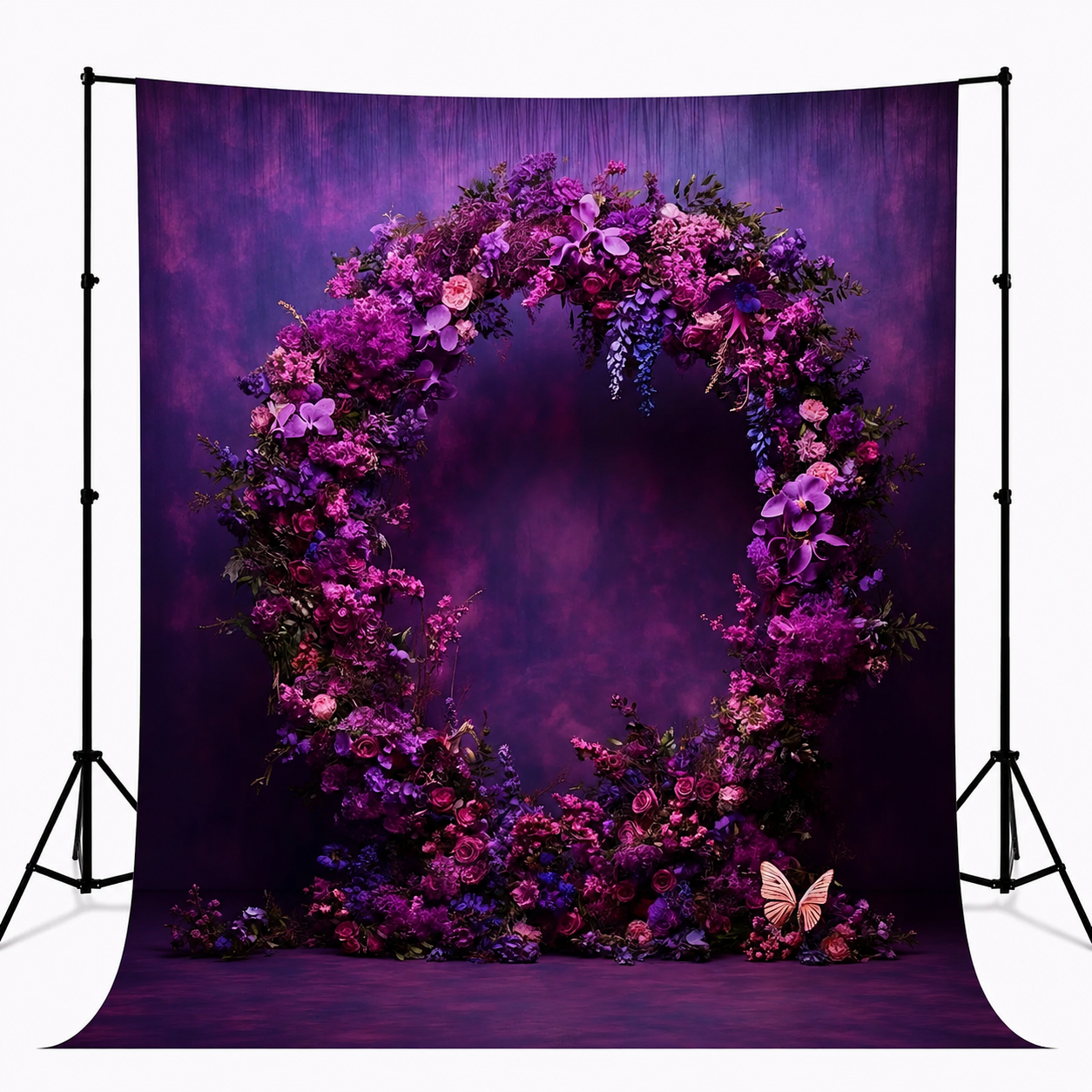 Enchanted Purple Floral Ring Maternity Backdrop