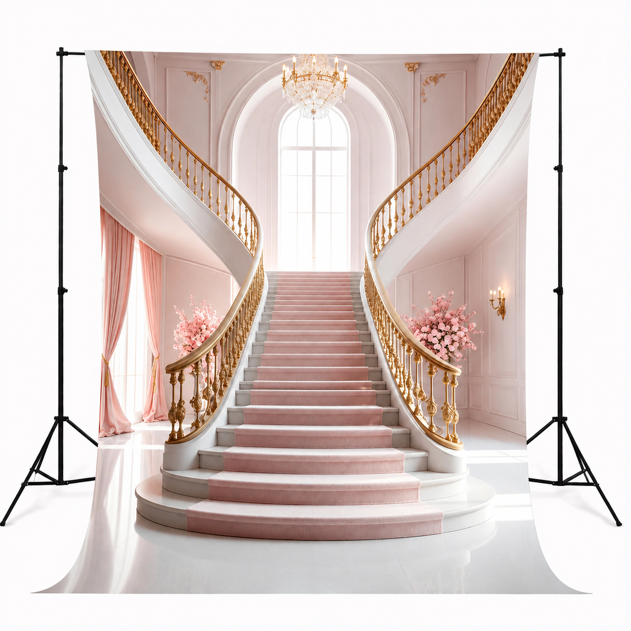 Royal Blush Palace Staircase Backdrop