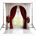 Royal Crimson Arch Window Studio Backdrop