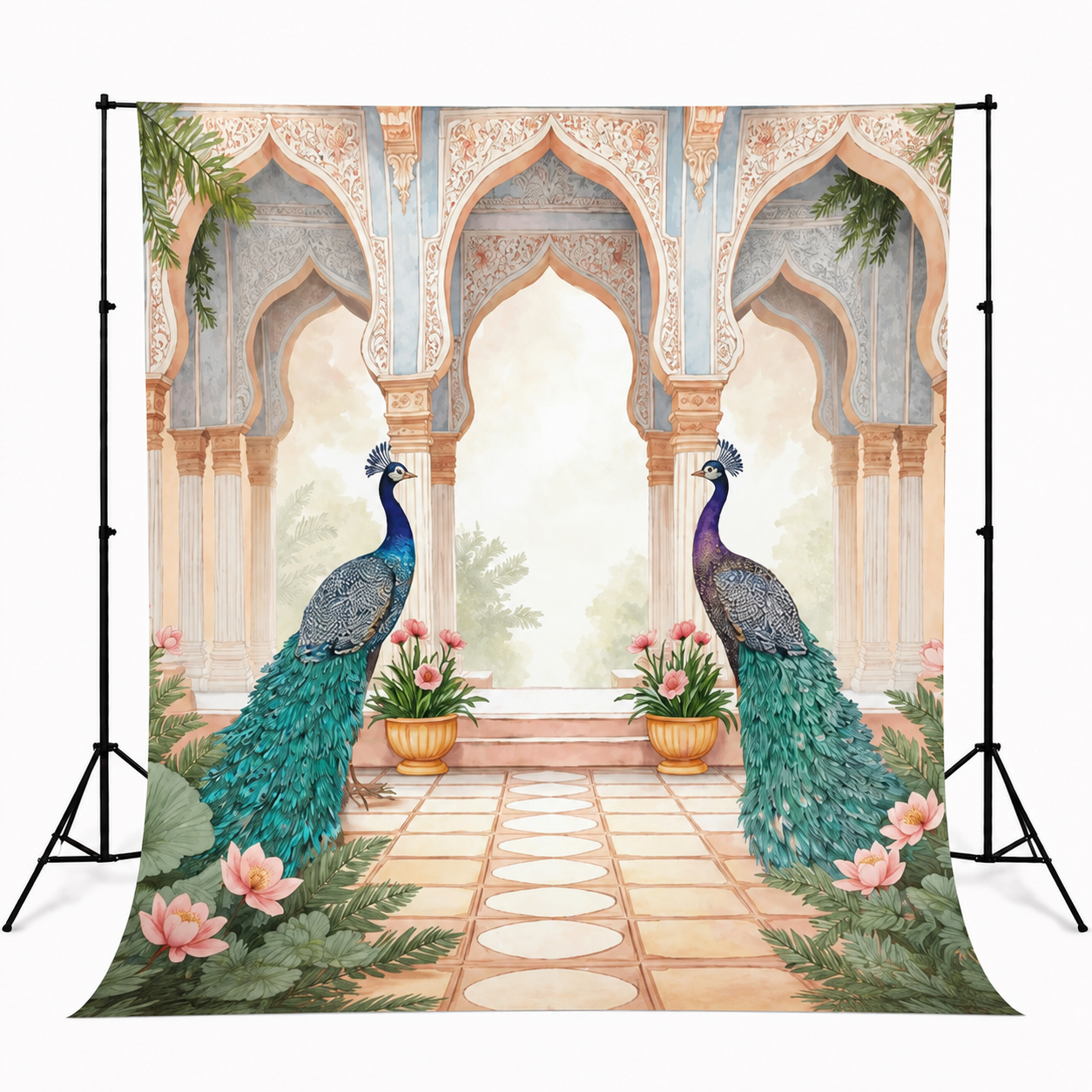 Royal Peacock Palace Arch Backdrop