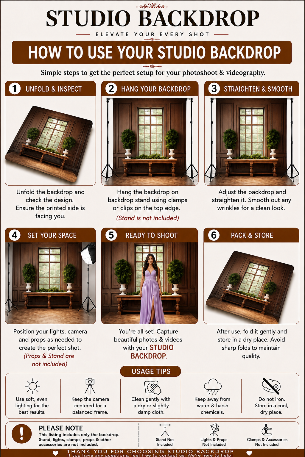 Classic Victorian Library Window Photography Backdrop