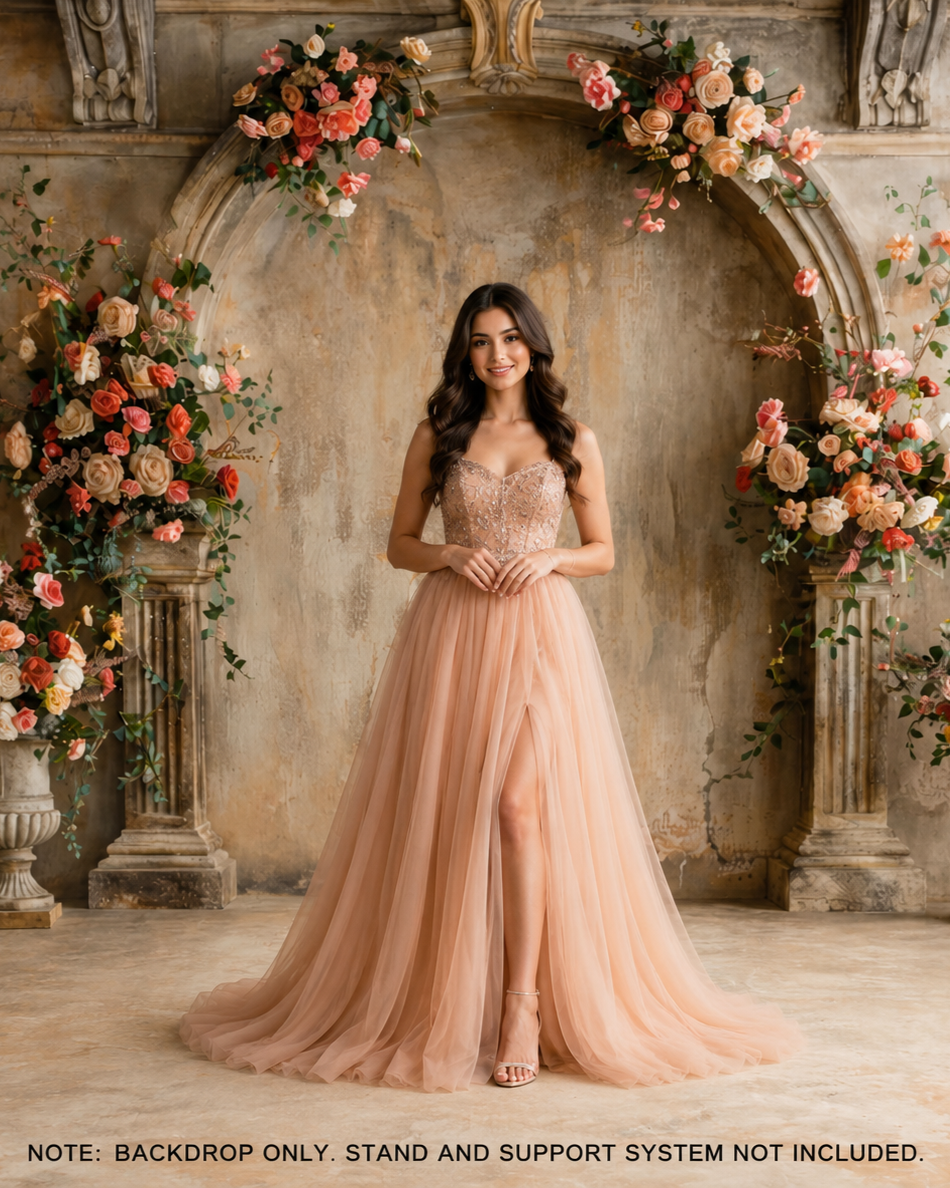 Vintage Floral Arch Photography Backdrop