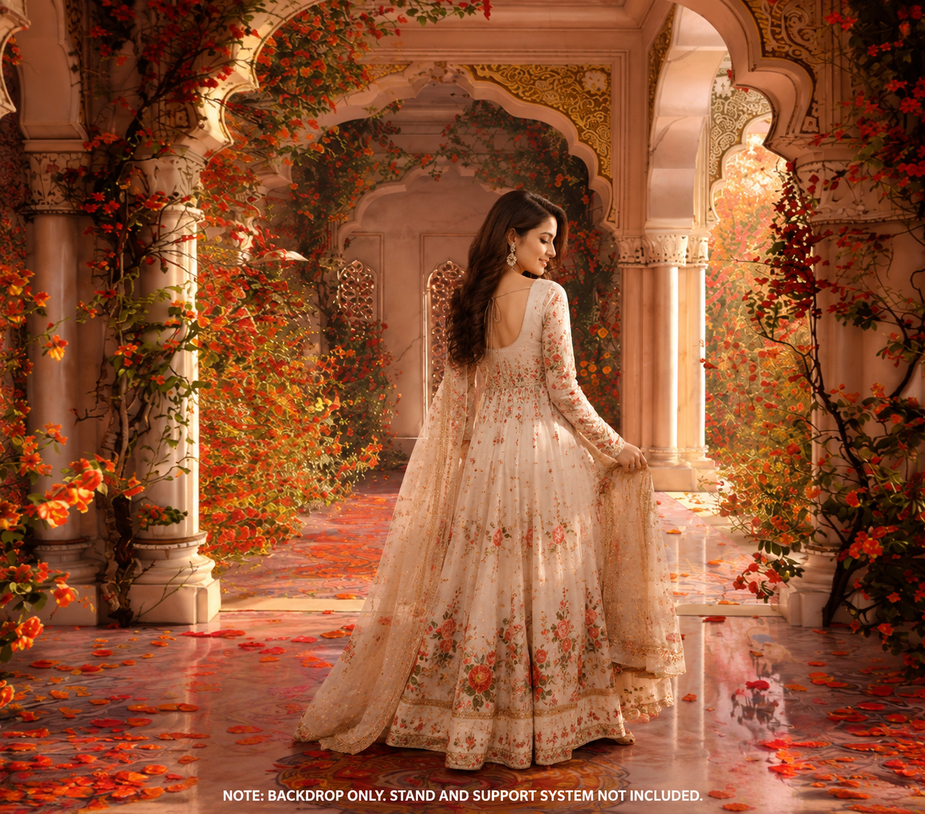Royal Mughal Floral Corridor Backdrop
