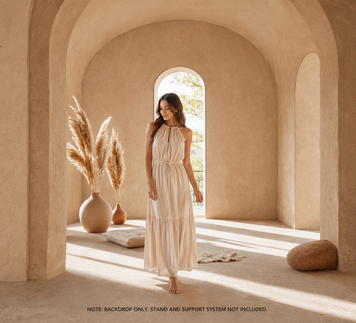 Beige Minimal Arch Window Photography Backdrop