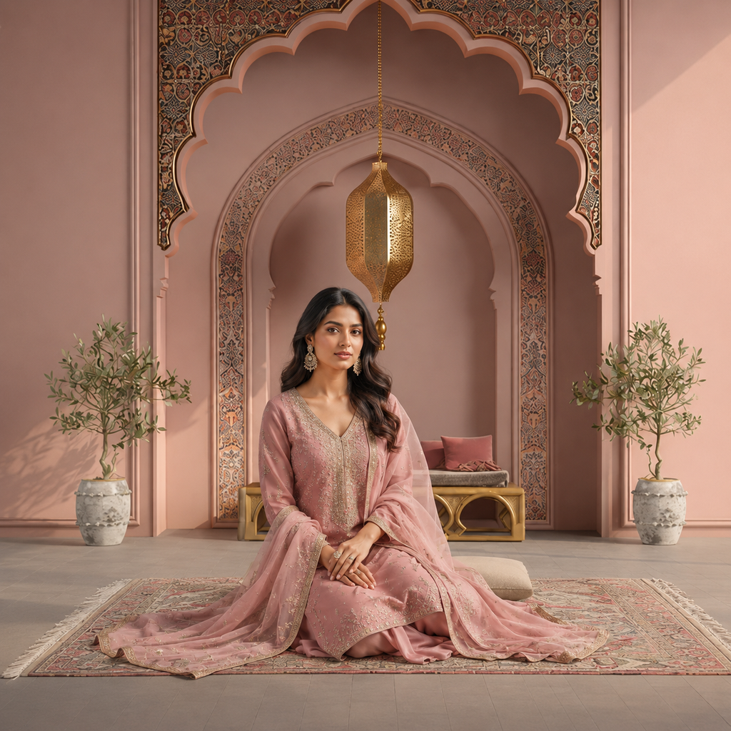 Blush Pink Moroccan Lounge Backdrop
