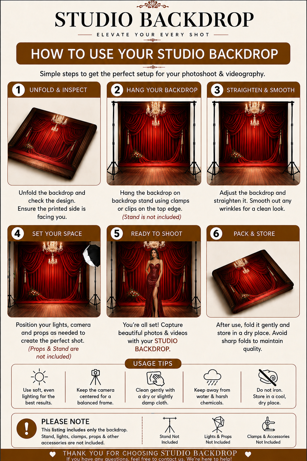 Luxury Red Velvet Curtain Stage Photography Backdrop