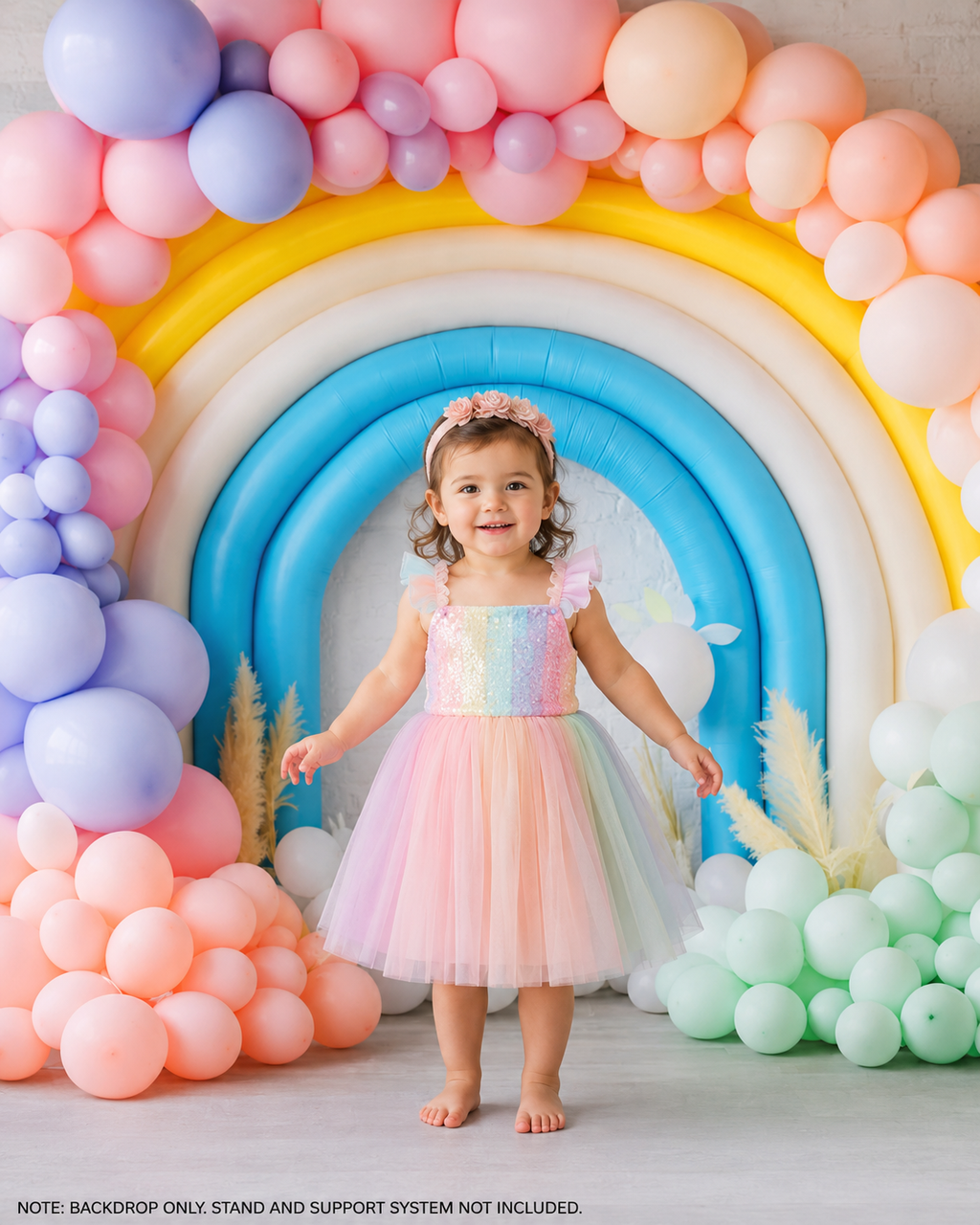 Pastel Balloon Rainbow Arch Backdrop